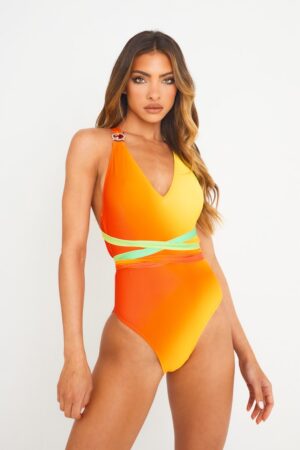 Costum de baie intreg cu design in degrade 4769