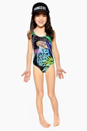 Costum de baie intreg cu imprimeu tropical