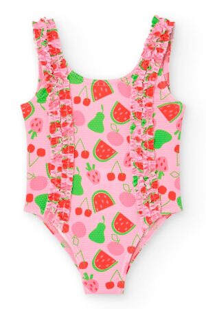Costum de baie intreg cu model fructe