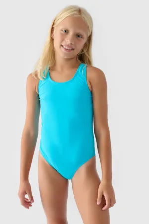 4F Costum de baie întreg pentru fete - turcoaz