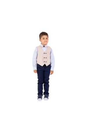 Costum elegant baieti - 4 piese - cu vesta - MY-5125