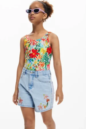 Desigual costum de baie dintr-o bucată pentru copii culoarea rosu