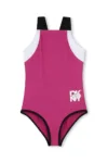 Dkny costum de baie dintr-o bucată pentru copii culoarea roz