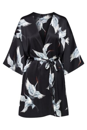 Halat de baie dama - Satin - Bleumarin