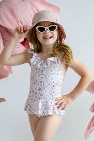Jamiks costum de baie dintr-o bucată pentru copii MIRAY culoarea bej