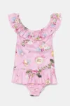 Jamiks costum de baie dintr-o bucată pentru copii MIRAY culoarea roz