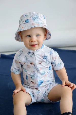 Jamiks costum de baie pentru bebeluși NINO culoarea bej