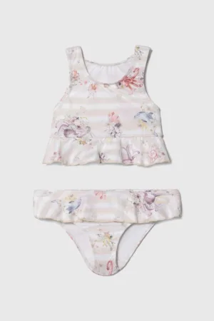 Jamiks costum de baie pentru copii din două piese culoarea portocaliu