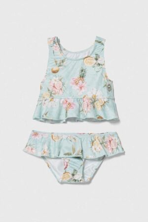 Jamiks costum de baie pentru copii din două piese culoarea turcoaz