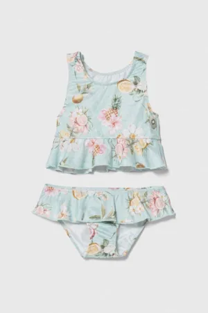 Jamiks costum de baie pentru copii din două piese culoarea turcoaz