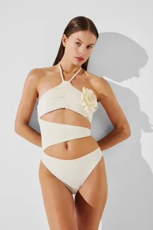 Karl Lagerfeld costum de baie dintr-o bucată culoarea alb