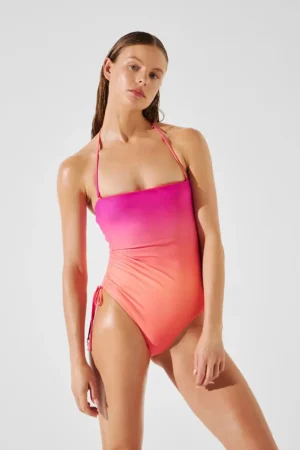 Karl Lagerfeld costum de baie dintr-o bucată culoarea roz