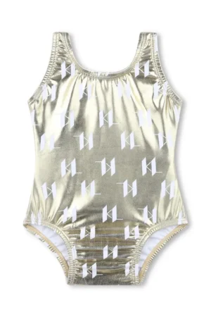 Karl Lagerfeld costum de baie dintr-o bucată pentru copii culoarea auriu