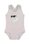 Karl Lagerfeld costum de baie dintr-o bucată pentru copii culoarea roz