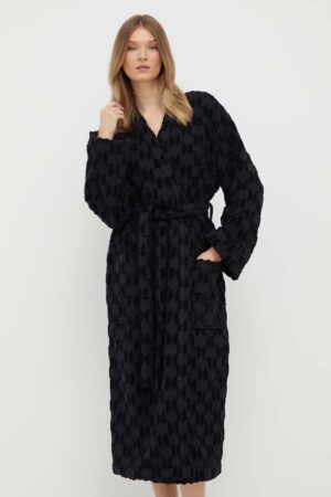 Karl Lagerfeld halat de baie din bumbac culoarea negru
