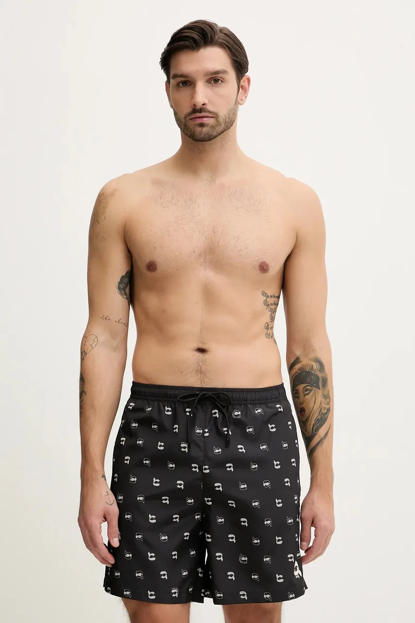 Karl Lagerfeld pantaloni scurti de baie IKON culoarea negru