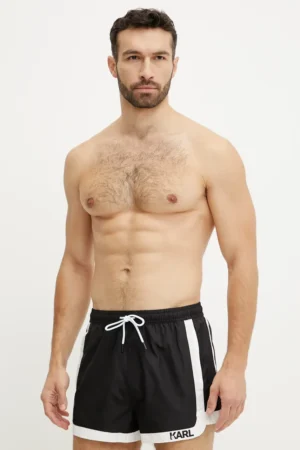 Karl Lagerfeld pantaloni scurti de baie culoarea negru