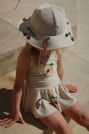 Konges Sløjd costum de baie dintr-o bucată pentru copii BEATRICE SWIMSUIT culoarea bej