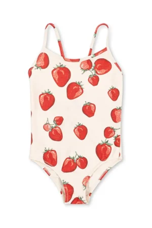 Konges Sløjd costum de baie dintr-o bucată pentru copii FRAGO SWIMSUIT GRS culoarea bej