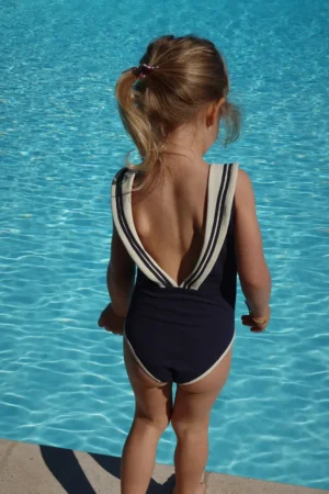 Konges Sløjd costum de baie dintr-o bucată pentru copii SAILOR SWIMSUIT culoarea albastru marin