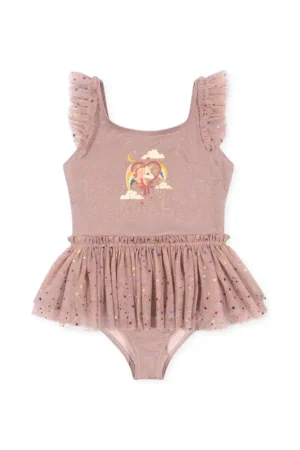 Konges Sløjd costum de baie dintr-o bucată pentru copii SPARKY SWIMSUIT culoarea roz