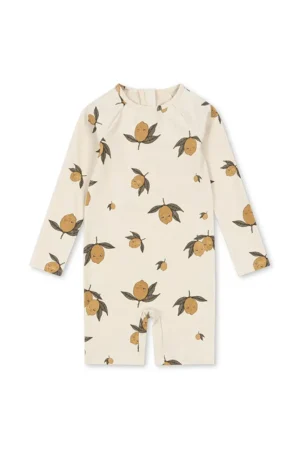 Konges Sløjd costum de baie pentru bebelusi ASTER ONESIE GRS culoarea bej