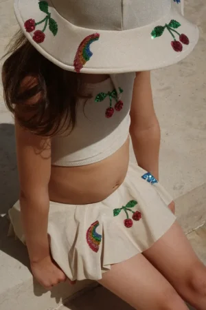 Konges Sløjd costum de baie pentru copii din două piese BEATRICE BIKINI culoarea bej
