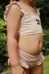 Konges Sløjd costum de baie pentru copii din două piese JADE BIKINI culoarea bej
