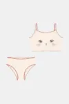 Konges Sløjd costum de baie pentru copii din două piese KITTY BIKINI GRS culoarea bej