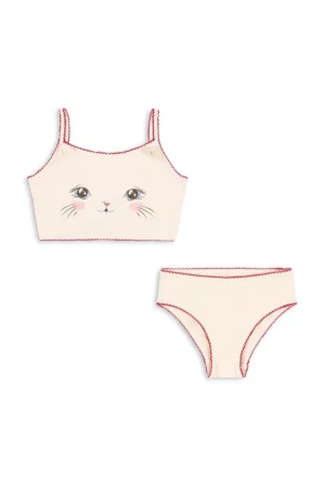 Konges Sløjd costum de baie pentru copii din două piese KITTY BIKINI GRS culoarea bej