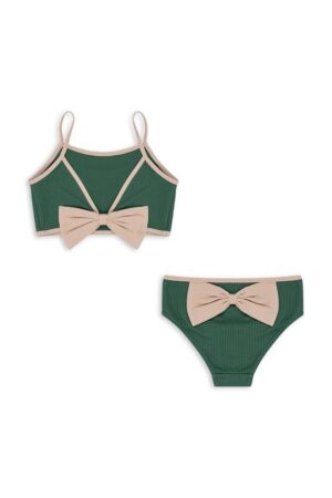 Konges Sløjd costum de baie pentru copii din două piese culoarea verde