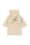 Konges Sløjd halat de baie din bumbac pentru copii TERRY BATHROBE EMBROIDERY GOTS culoarea bej
