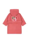 Konges Sløjd halat de baie din bumbac pentru copii TERRY BATHROBE EMBROIDERY GOTS culoarea portocaliu