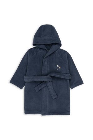 Konges Sløjd halat de baie din bumbac pentru copii TERRY BATHROBE GOTS culoarea albastru marin