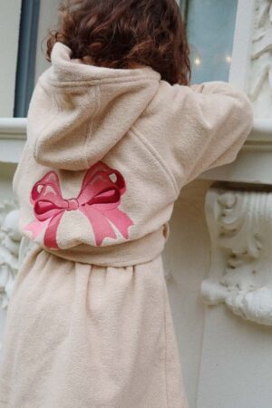 Konges Sløjd halat de baie din bumbac pentru copii TERRY BATHROBE GOTS culoarea bej