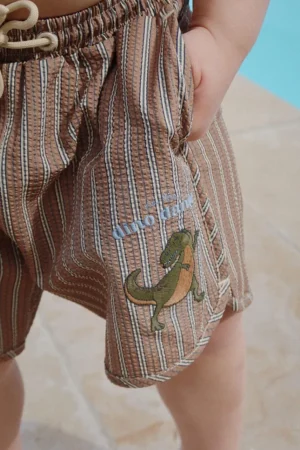 Konges Sløjd pantaloni scurti de baie copii SEER ASNOU SWIMSHORT GRS culoarea maro