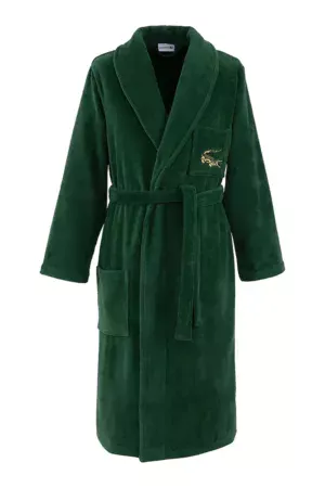 Lacoste halat de baie din bumbac LRENE Vert L culoarea verde