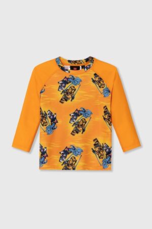 Lego longsleeve de baie pentru copii culoarea portocaliu