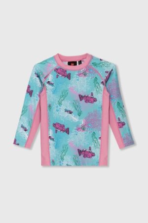 Lego longsleeve de baie pentru copii culoarea turcoaz