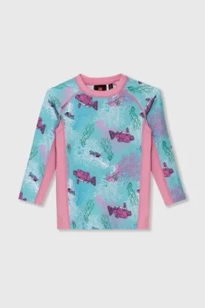 Lego longsleeve de baie pentru copii culoarea turcoaz