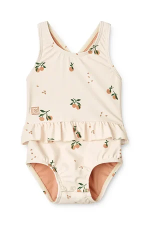 Liewood costum de baie dintr-o bucată pentru bebeluși Amina Baby Printed Swimsuit culoarea bej