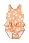Liewood costum de baie dintr-o bucată pentru bebeluși Amina Baby Printed Swimsuit culoarea portocaliu