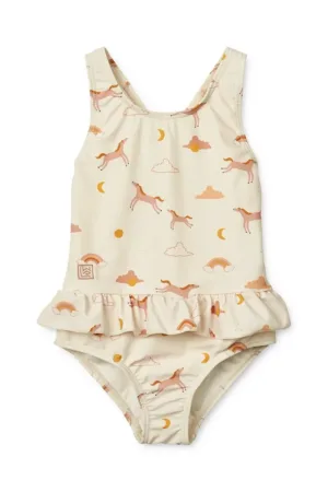 Liewood costum de baie dintr-o bucată pentru copii Amara Printed Swimsuit culoarea bej