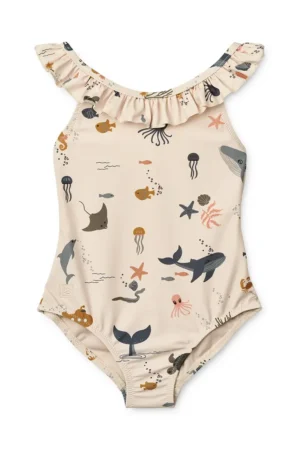 Liewood costum de baie dintr-o bucată pentru copii Kallie Printed Swimsuit culoarea bej