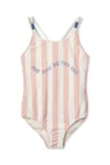 Liewood costum de baie dintr-o bucată pentru copii Suna Stripe Swimsuit culoarea roz