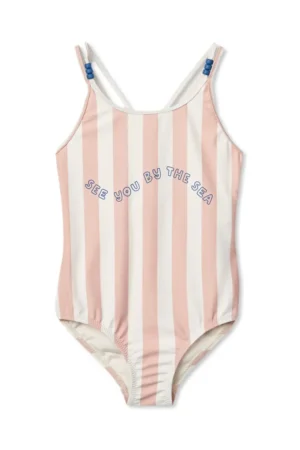 Liewood costum de baie dintr-o bucată pentru copii Suna Stripe Swimsuit culoarea roz