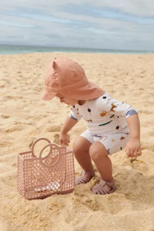Liewood costum de baie pentru bebeluși Thor Baby Swim Jumpsuit culoarea bej