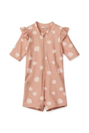 Liewood costum de baie pentru copii Amel Printed Swim Jumpsuit culoarea roz