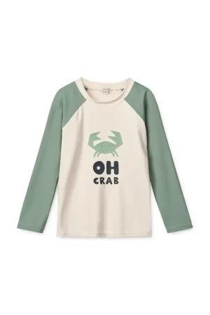 Liewood longsleeve de baie pentru copii Noah Placement Longsleeve Swim Tee culoarea verde