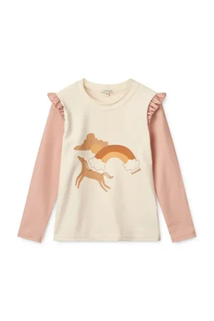 Liewood longsleeve de baie pentru copii Tenley Placement Swim Tee culoarea portocaliu